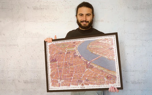 Carte de Bordeaux dessinnée à la main par Nicolas Coury Ma Pépite